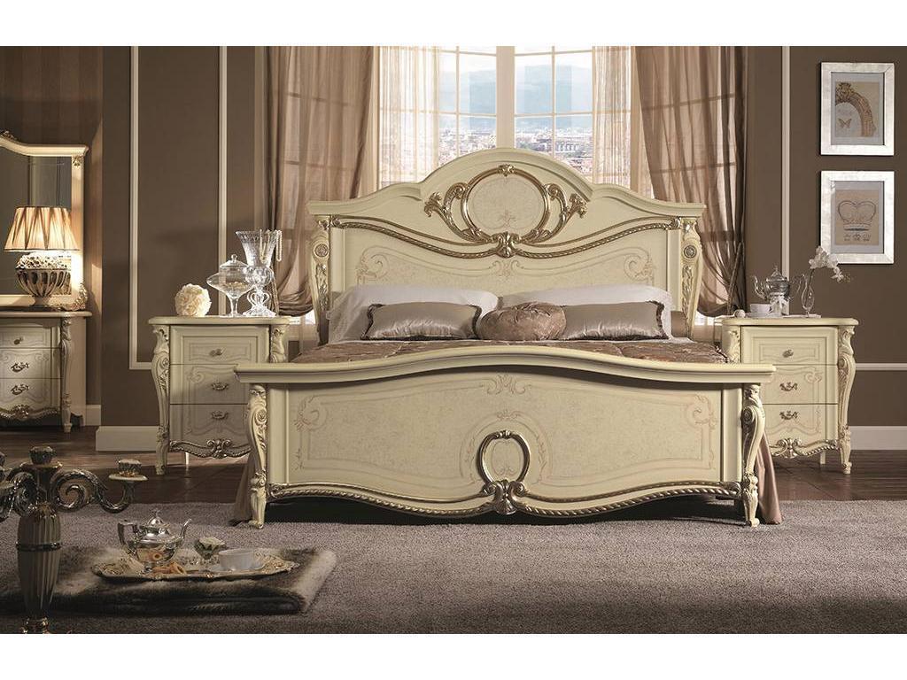 Arredo Classic: кровать двуспальная(слоновая кость, золото)