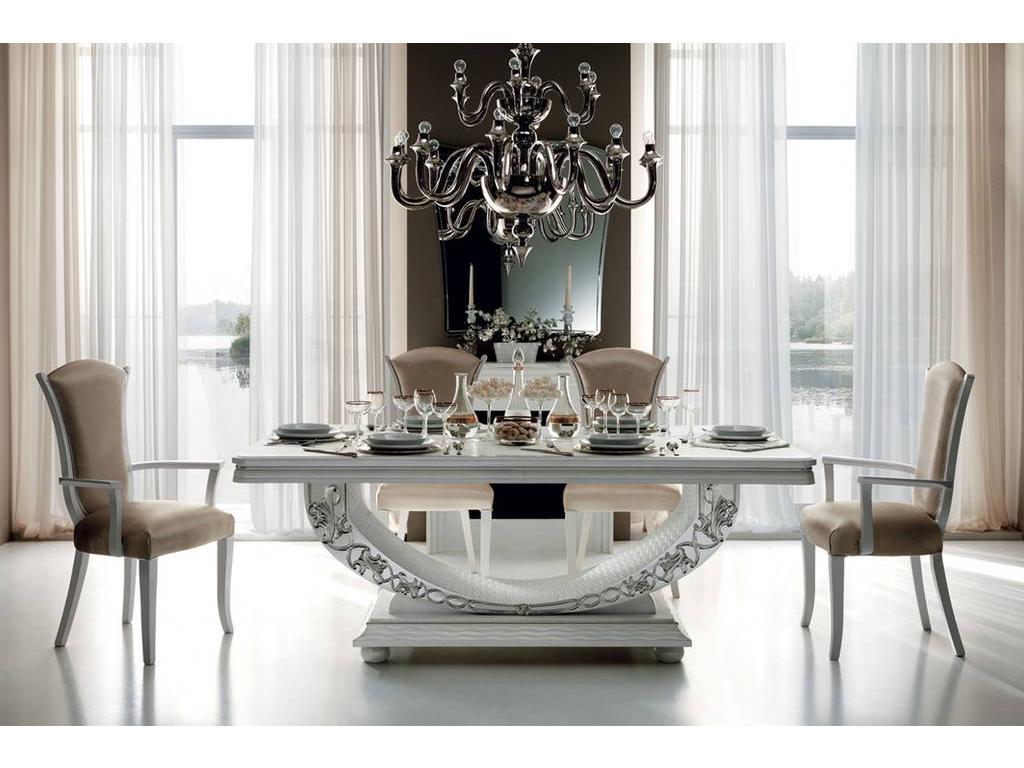 Arredo Classic: стол обеденный(белый, серебро)