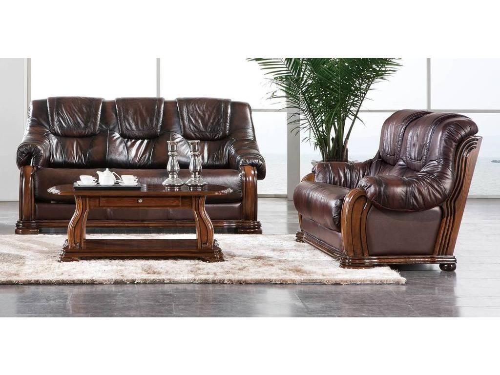 Euro Style Furniture: диван 3-х местный(коричневый)