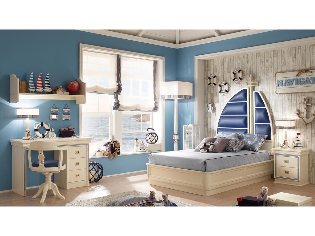 Caroti: кровать детская(белый, синий)