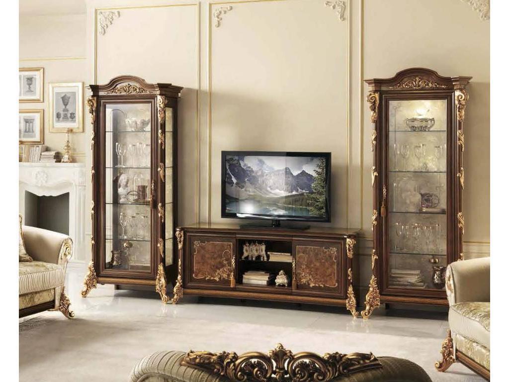 Arredo Classic: витрина 1 дверная(орех, золото)