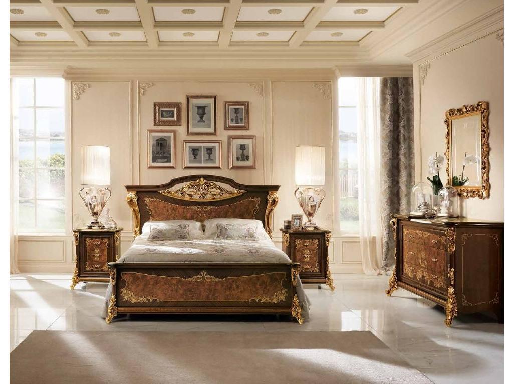 Arredo Classic: кровать двуспальная(орех, золото)