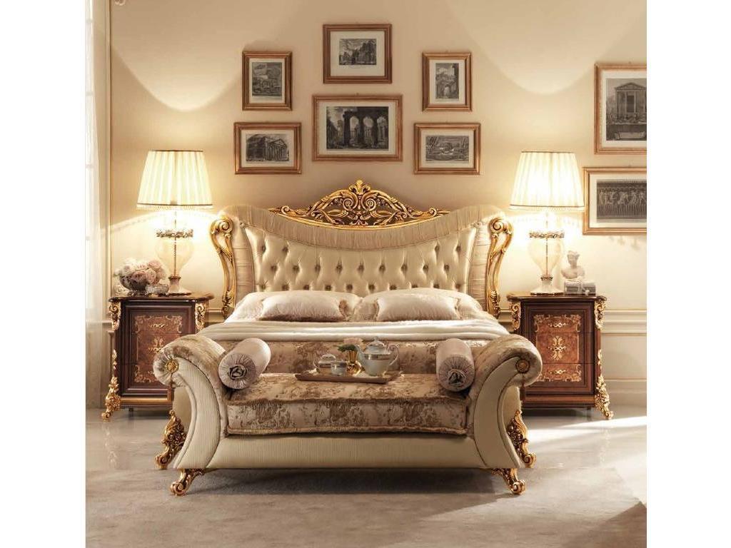 Arredo Classic: кровать двуспальная(орех, золото)