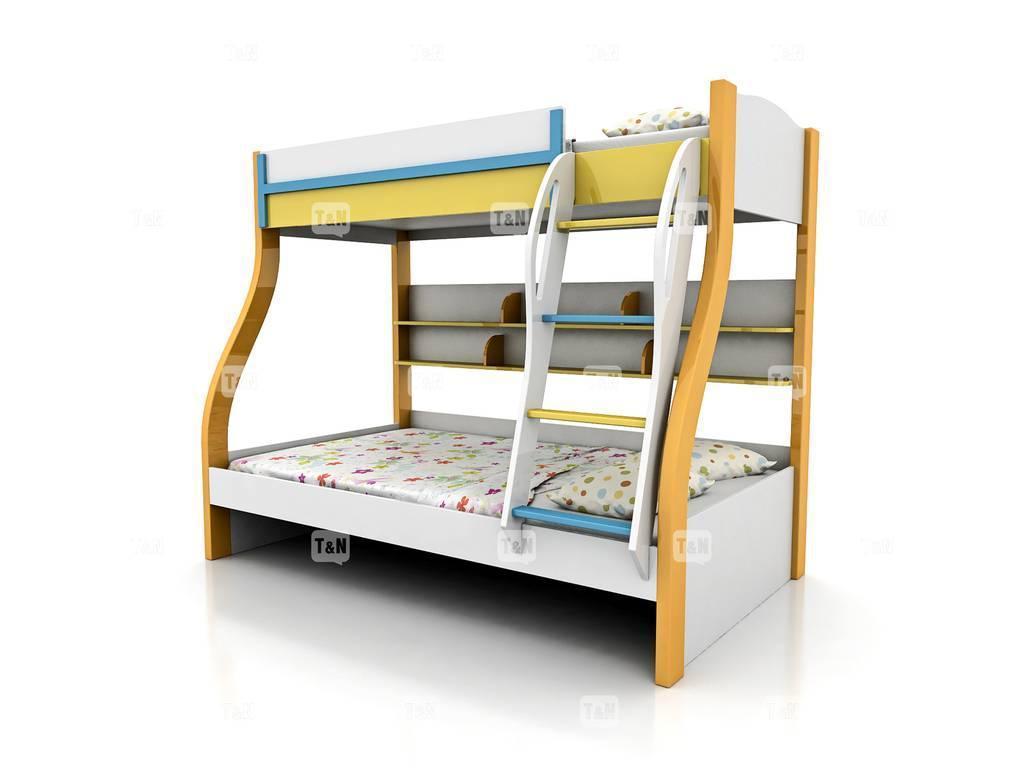 Tomyniki: кровать двухъярусная(белый с цветной вставкой)