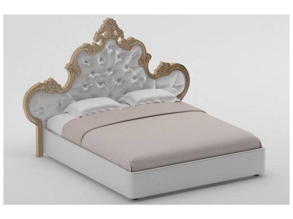 Флоренция: кровать двуспальная(белый, золото)