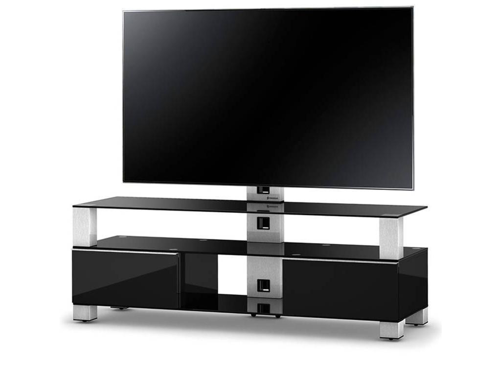 Sonorous: стойка под телевизор(черное стекло, стальной, черный)