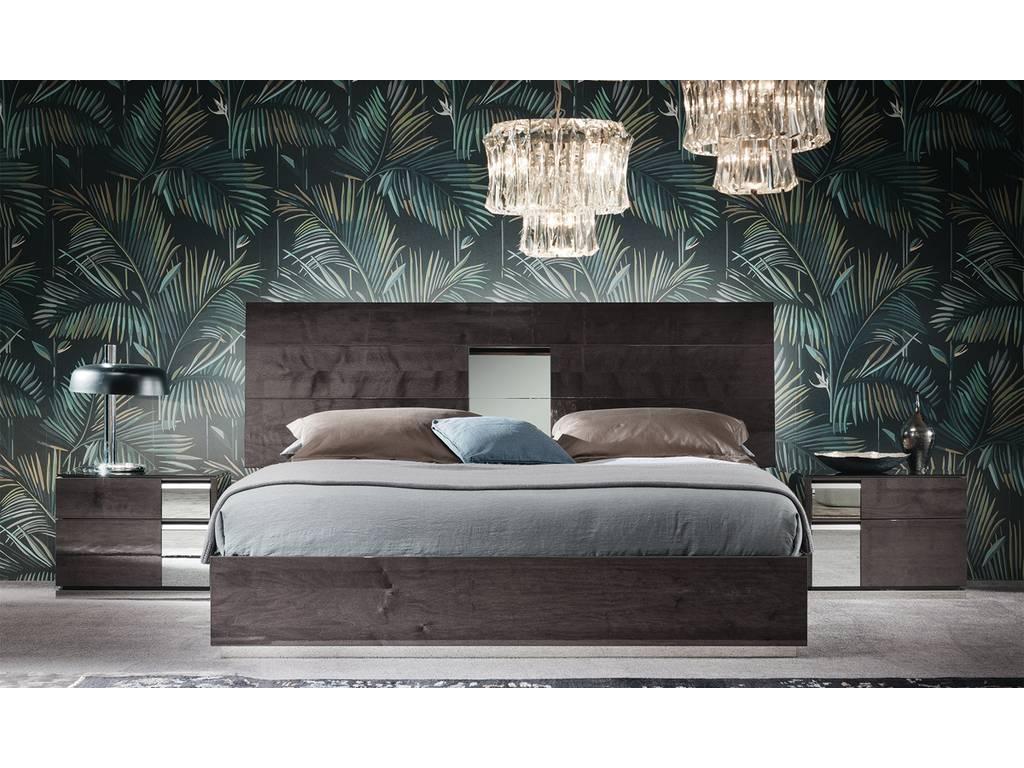 A.L.F. Uno: кровать двуспальная(dark velvet birch high gloss)