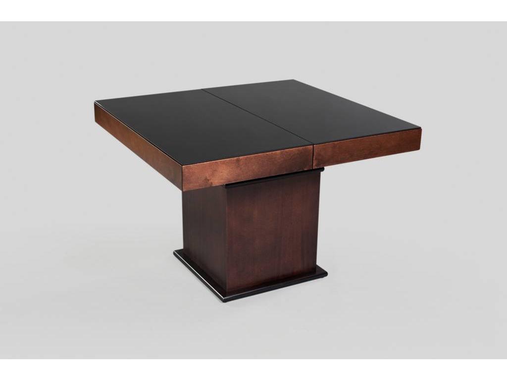 Optimata: стол-трансформер(темный венге, черное стекло)