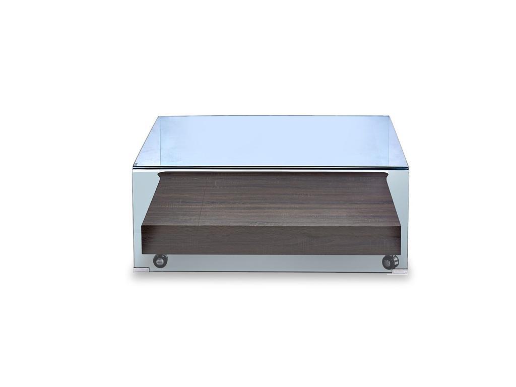 Euro Style Furniture: стол журнальный(стекло, коричневый)