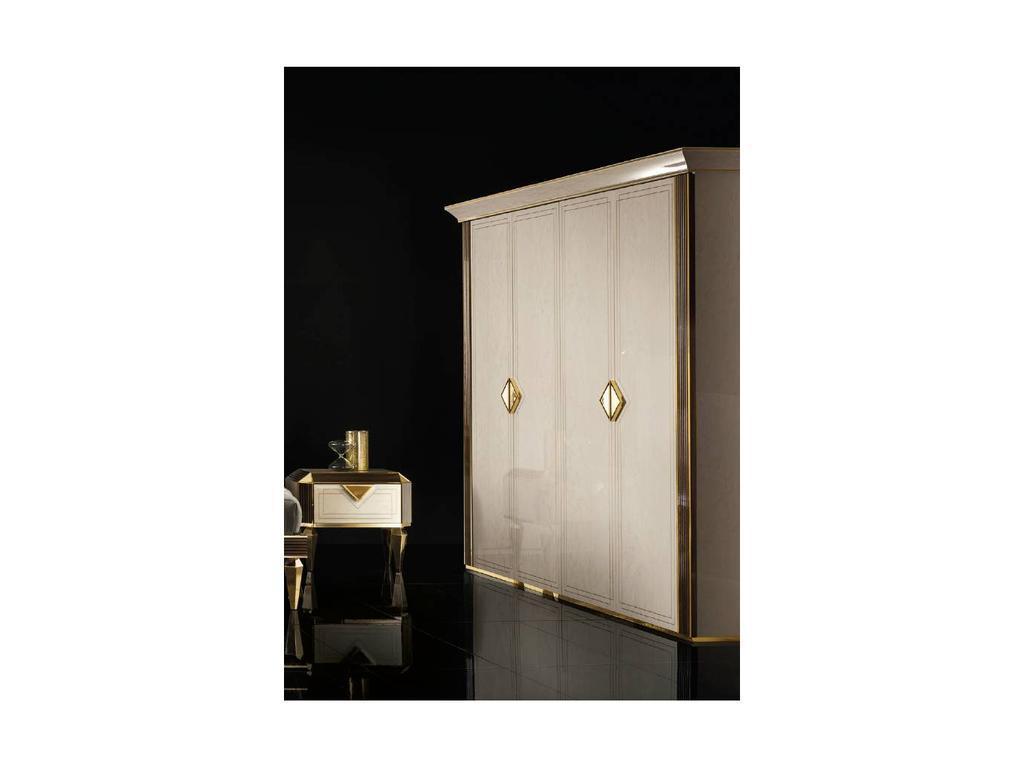 Arredo Classic: шкаф 4 дверный(слоновая кость, вяз, золото)