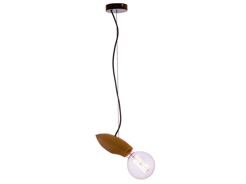 Loftit: светильник подвесной(черный, дуб)