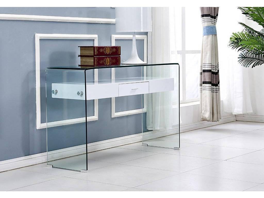 Euro Style Furniture: консоль(стекло, белый)