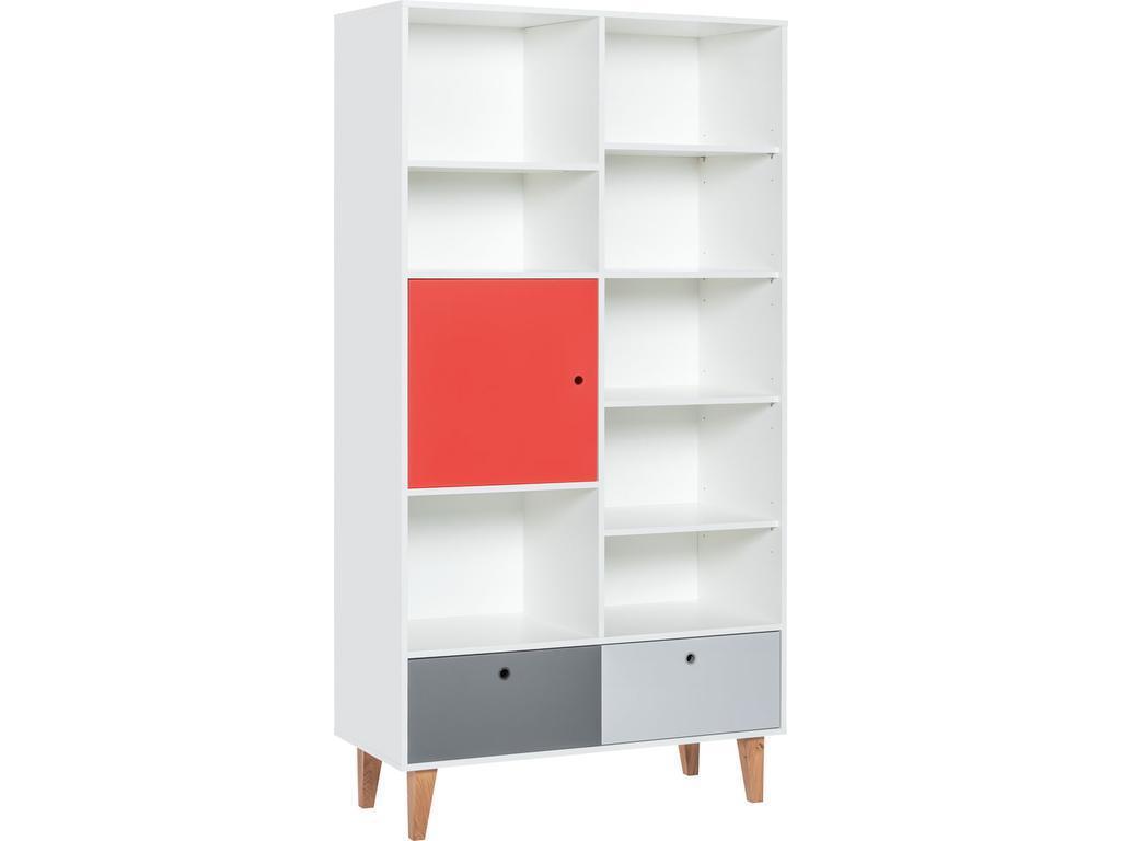 VOX: шкаф книжный(белый,графит,серый,красный)