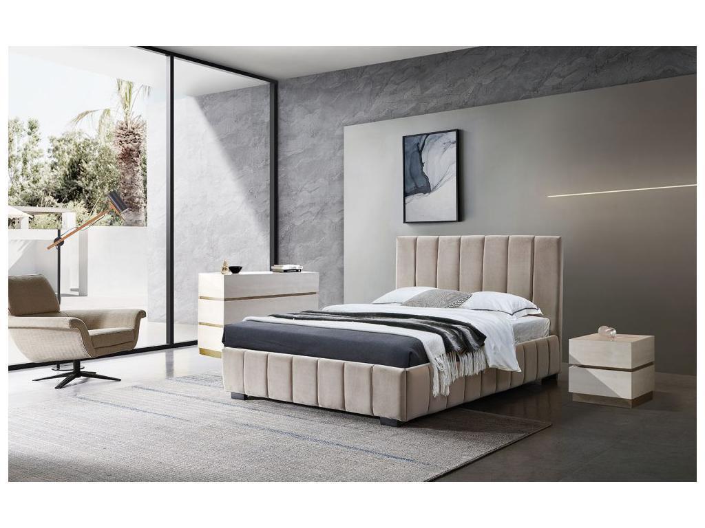 Euro Style Furniture: кровать(бежевый)