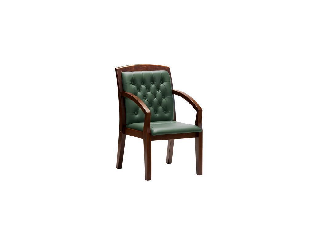 Line: кресло посетителя(темный орех, кожа зеленая)