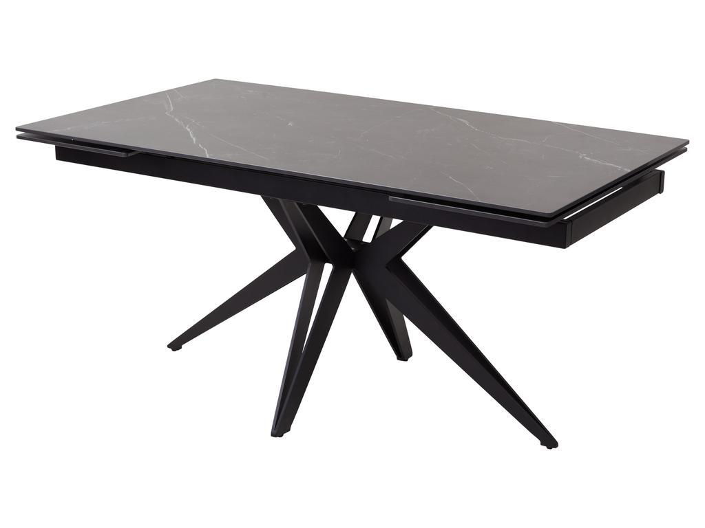 Megapolis-II: стол обеденный(черный мрамор, черный)
