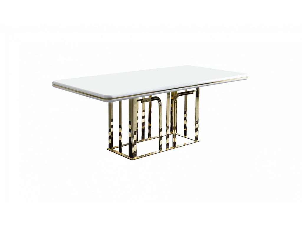 Orix: стол обеденный(белый, золото)