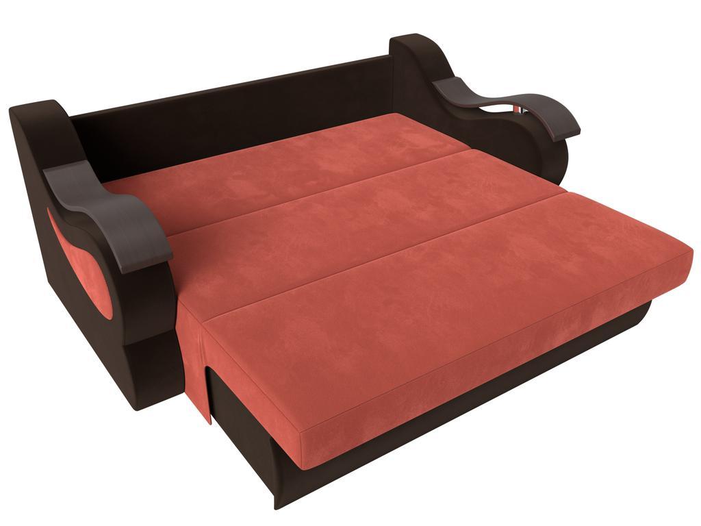 Лига диванов: диван-кровать(коралловый/коричневый)
