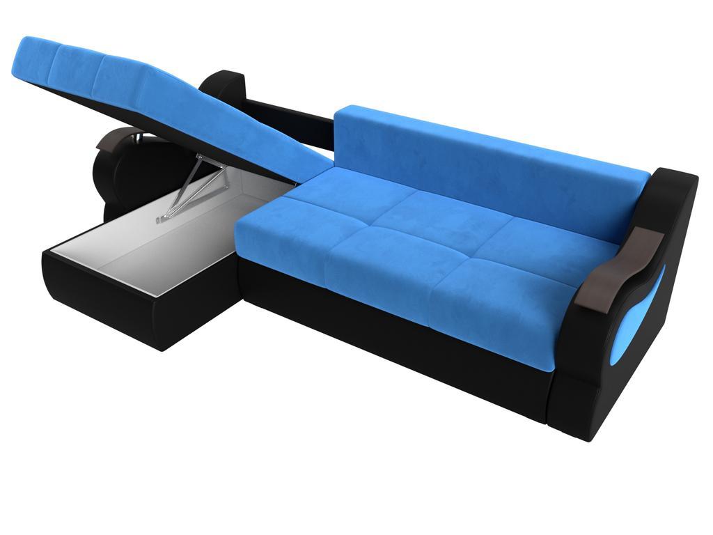 Лига диванов: диван угловой(голубой/черный)