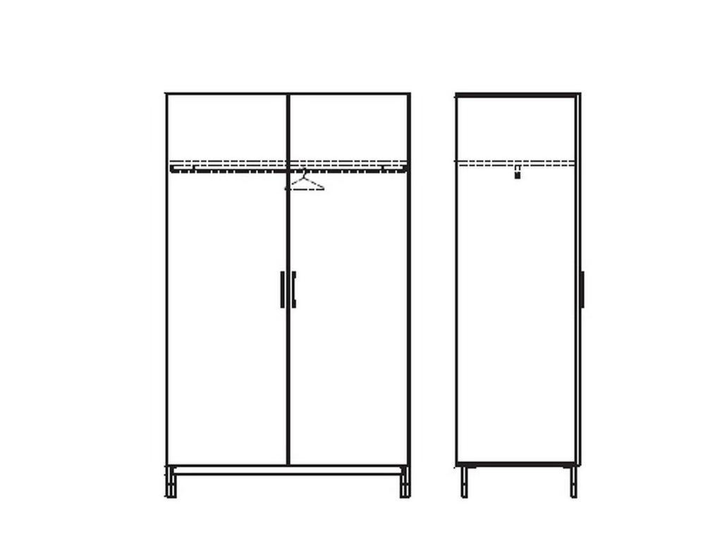 Mod Interiors: шкаф 2 дверный(шпон ореха, черный)