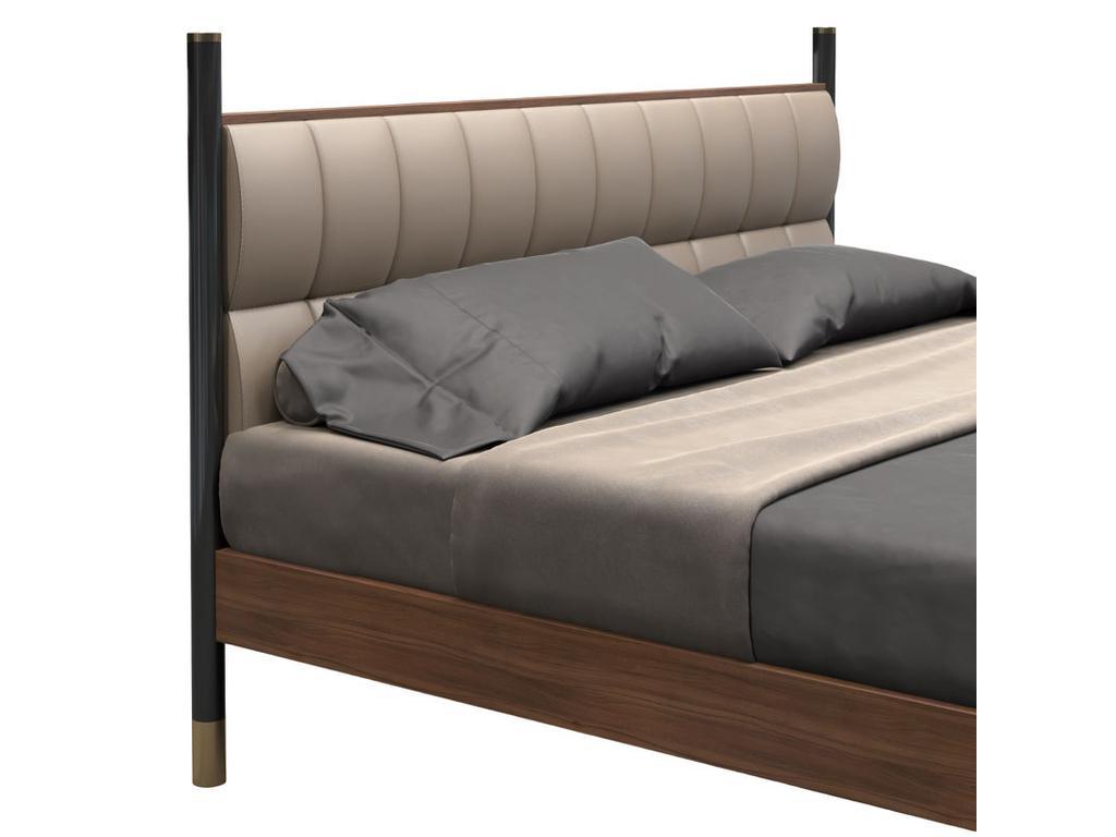 Mod Interiors: кровать двуспальная(шпон ореха, черный)