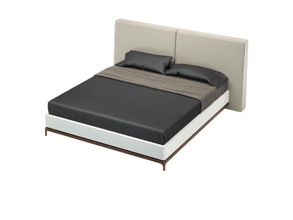 Mod Interiors: кровать двуспальная(светло-серый/орех)
