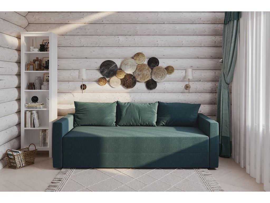 Шведский стандарт: диван-кровать(сине-зеленый)