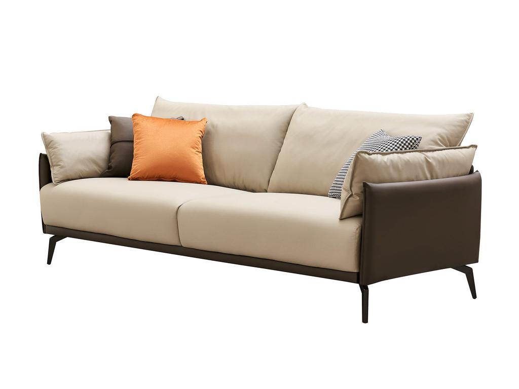 Euro Style Furniture: диван 3 местный(бежевый, коричневый)