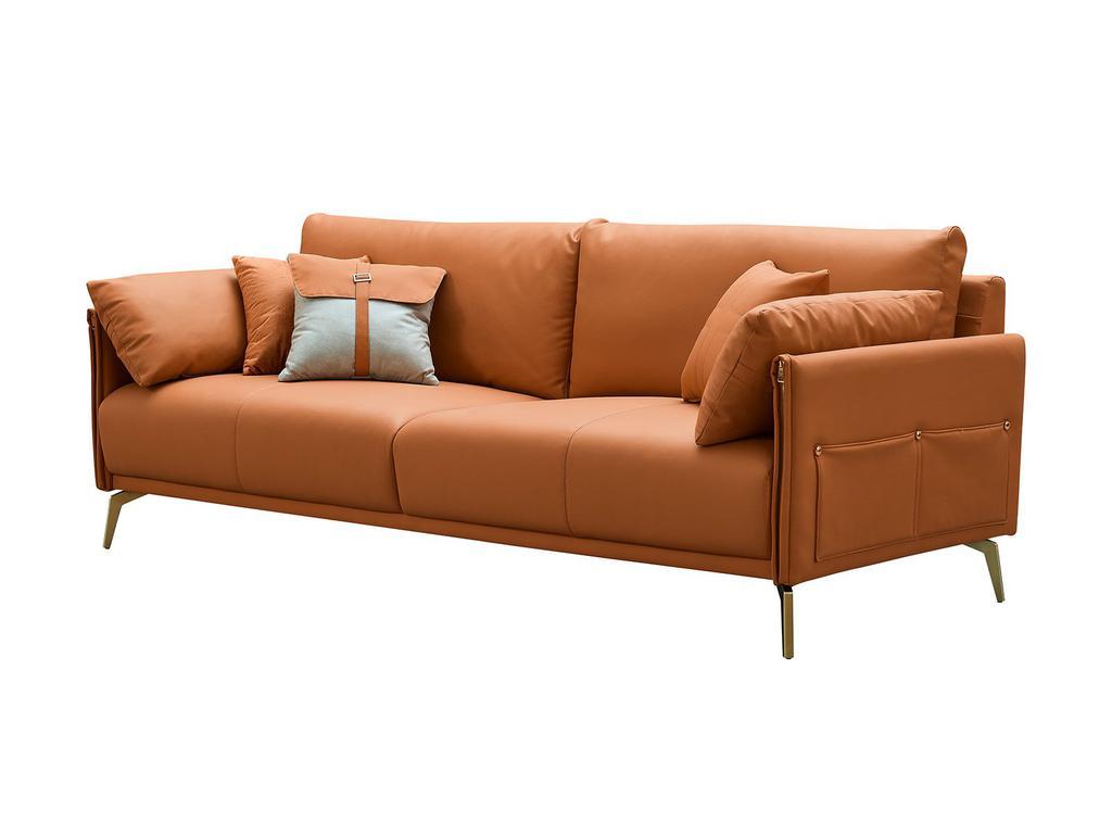 Euro Style Furniture: диван 3 местный(оранжевый)