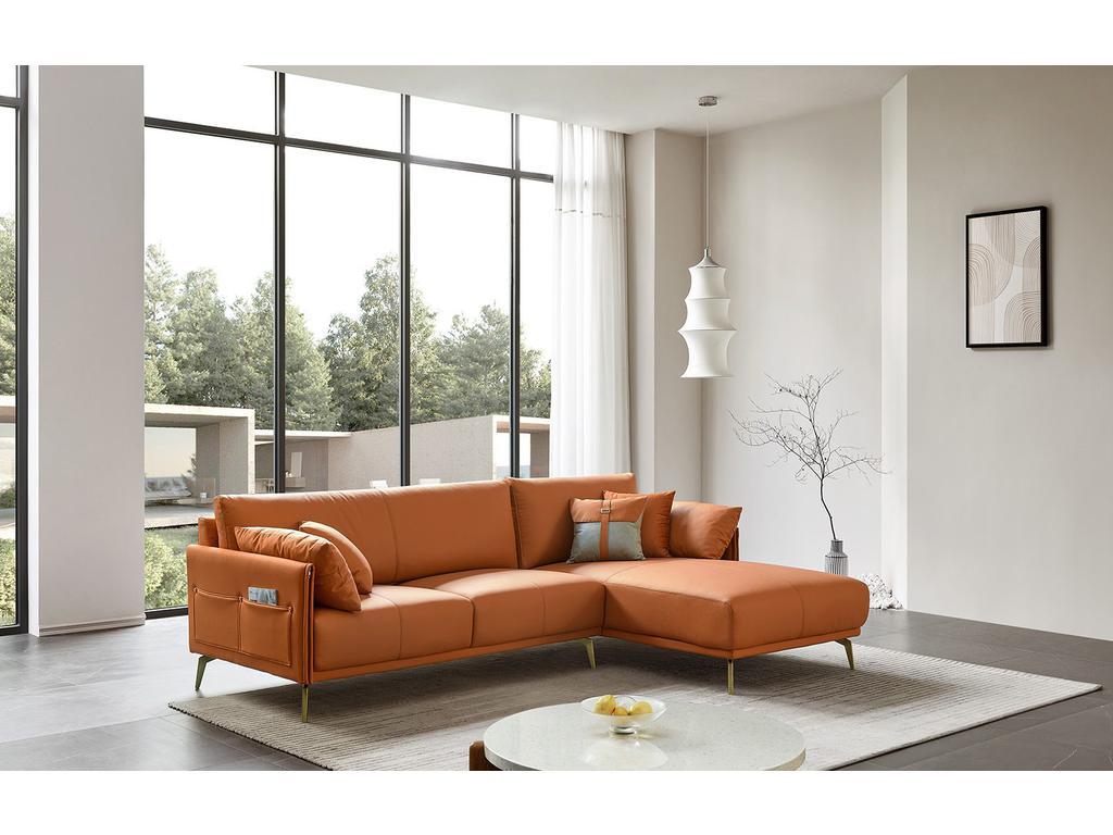 Euro Style Furniture: диван угловой(оранжевый)