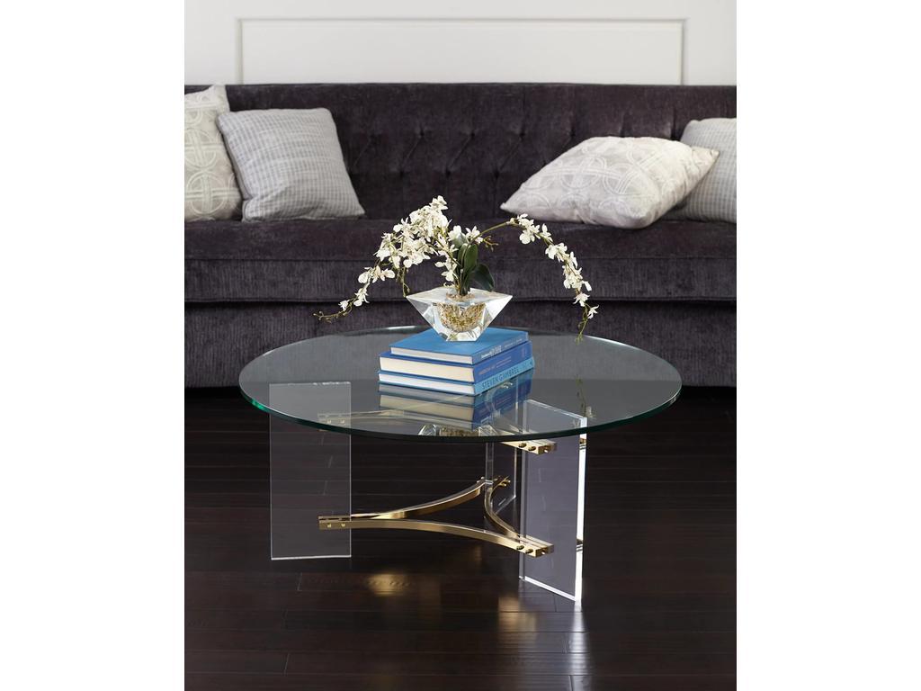 HermitageHome: стол журнальный(прозрачный, золото)