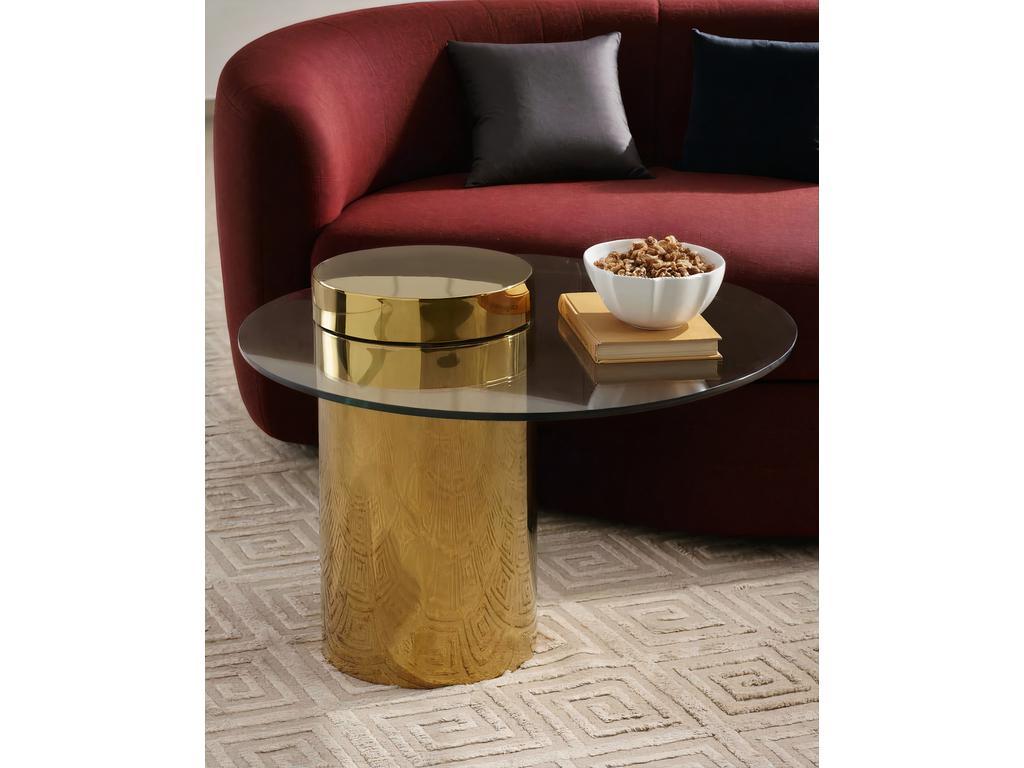 HermitageHome: столик приставной(прозрачный, золото)