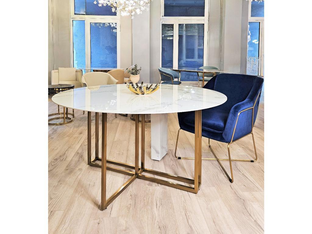 STG: стол обеденный(белый мрамор)