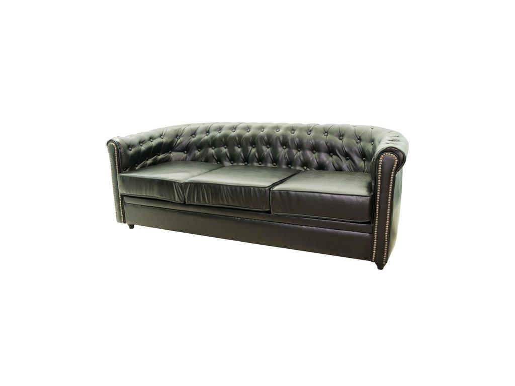 Interior: диван 3 местный(черный)