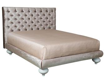 Fratelli Barri: кровать двуспальная(белый лак, велюр)