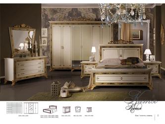 Dia: шкаф 6 дверный(бежевый, золото)