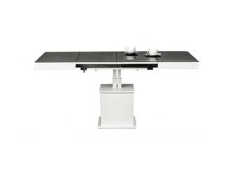 Optimata: стол-трансформер(белый, черное стекло)