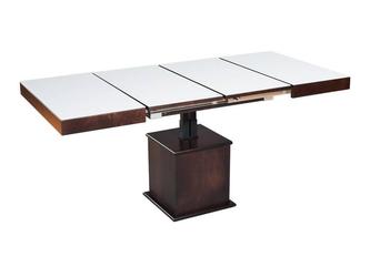 Optimata: стол-трансформер(темный венге, белое стекло)
