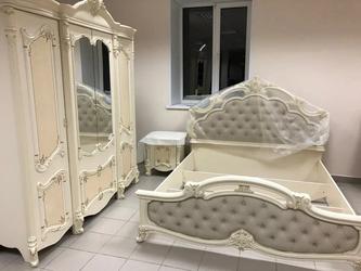 Dia: кровать двуспальная(крем, золото)