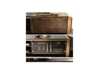 Arredo Classic: тумба под телевизор(венге, коричневый, золото)
