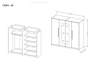 Helvetia: шкаф 4 дверный(бетон, белый)