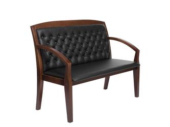 Line: диван(тёмный орех, кожа чёрная)