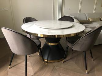 Linhai Lanzhu: стол обеденный(белый мрамор)