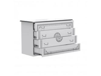 Dia: комод с зеркалом(белый, серебро)