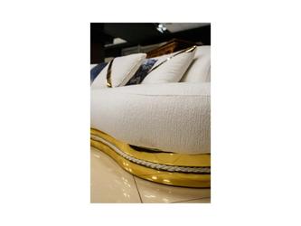 BALHOME: диван 4-х местный(белый, золото)