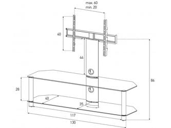 Sonorous: стойка под телевизор(стекло, стальной)