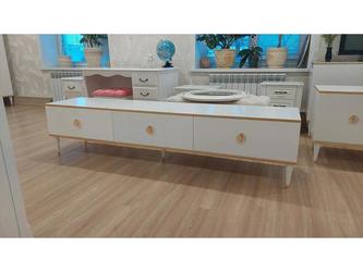 МФ Муромские мастера: тумба под телевизор(белый с золотом)