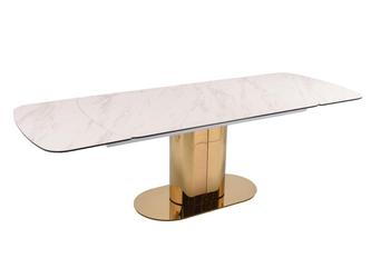 Linhai Lanzhu: стол обеденный(белая керамика, золото)