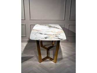 Linhai Lanzhu: стол обеденный(белый мрамор, золото)