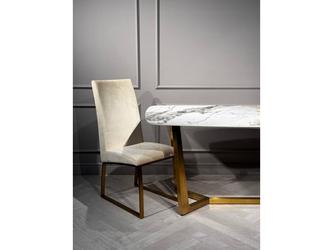 Linhai Lanzhu: стол обеденный(белый мрамор, золото)